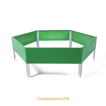 Клумба оцинкованная, d=100 см, высота бортика 15 см, ярко-зелёная, Greengo