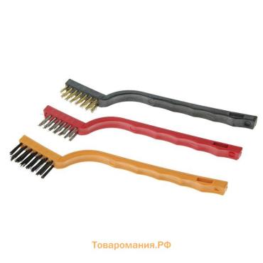 Набор щёток , 3 шт., латунная, стальная, нейлоновая