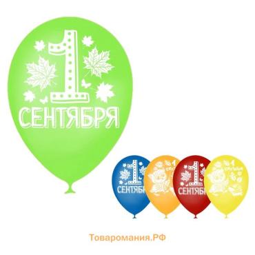 Воздушные шары латексные 12" «1 сентября», 50 шт., МИКС