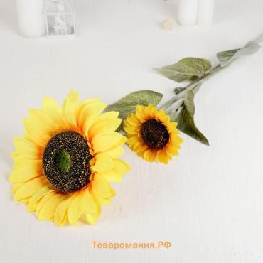Цветы искусственные «Подсолнух, три бутона», 26×115 см
