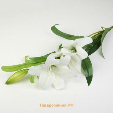 Цветы искусственные «Три лилии», 18×90 см, белые