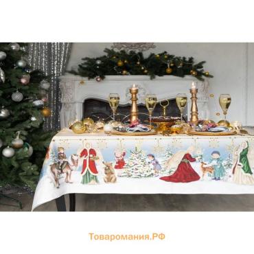 Набор новогодний столовый "Christmas time" Скатерть новогодняя 150х180см +/-3см с ГМВО, салфетка 40х40см-8шт, хл100%