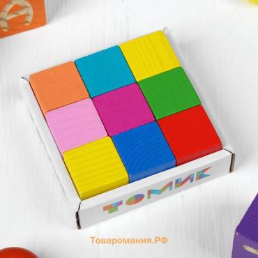 Кубики детские «Мини» деревянные, 9 шт., 2.7×2.7 см, МИКС