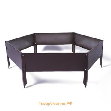 Клумба оцинкованная, d=100 см, высота бортика 15 см, коричневая, Greengo