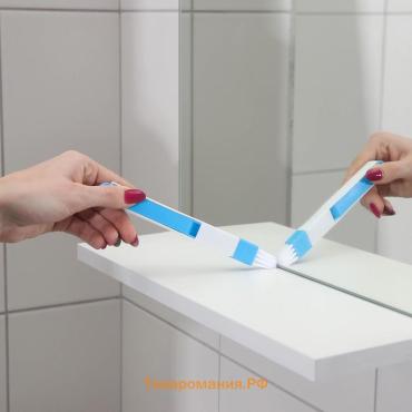 Щётка-кисть для очистки окон и узких проёмов , с совочком и скребком, для труднодоступных мест, МИКС