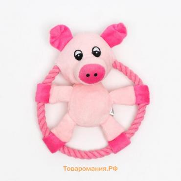 Игрушка текстильная "Свинка в кольце", 18 х 13 см