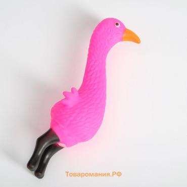 Игрушка пищащая "Фламинго" для собак, 22,5 см, розовая