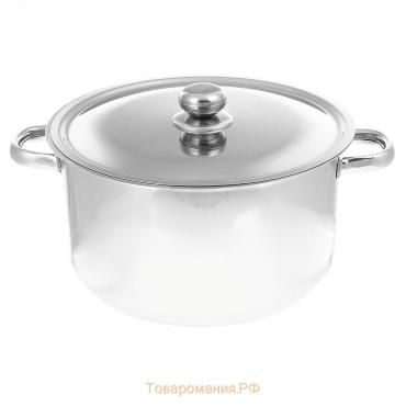 Кастрюля цельнотянутая «Профи», 9 л, d=28 см, металлическая крышка