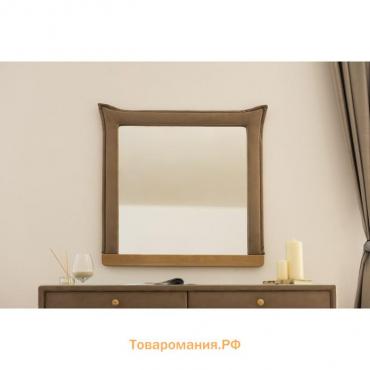 Зеркало квадратное «Олимпия», 830×830 мм, премиум велюр, цвет пески касабланки