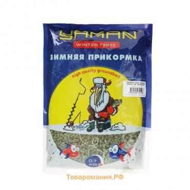 Прикормка Yaman Winter Taste гранулы 3 мм, Карась, зимняя, анис, цвет зелёный, 700 г