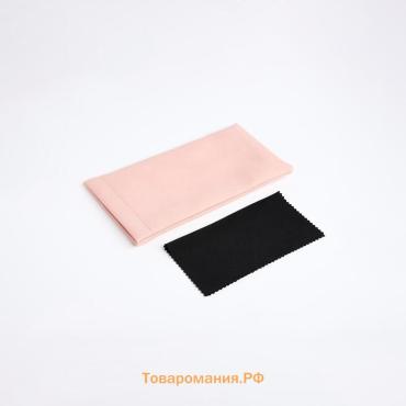 Чехол для очков на хлопушке, длина 17.5 см, розовый