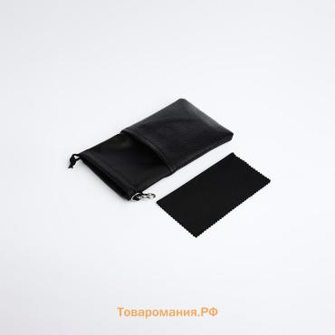Чехол для очков на затяжке, длина 17.5 см, чёрный