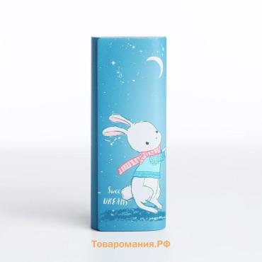 Футляр для очков на магните, длина 15.5 см, с принтом, голубой