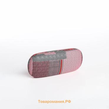 Футляр для очков на хлопушке, длина 16 см, с принтом, розовый