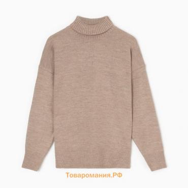 Джемпер вязаный женский MINAKU: Knitwear collection цвет бежевый, р-р 50-52